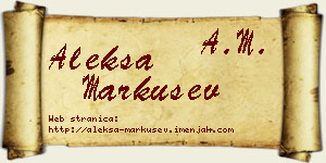 Aleksa Markušev vizit kartica